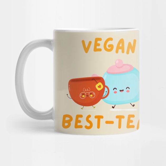 Bestie Tea Cute Vegan Pun by veganspace